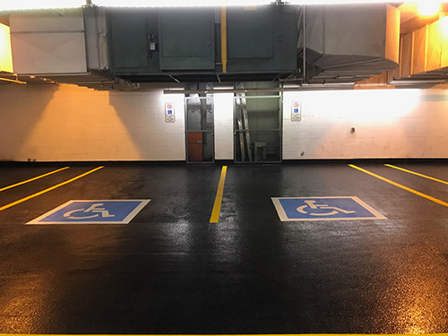 Underground parking line painting